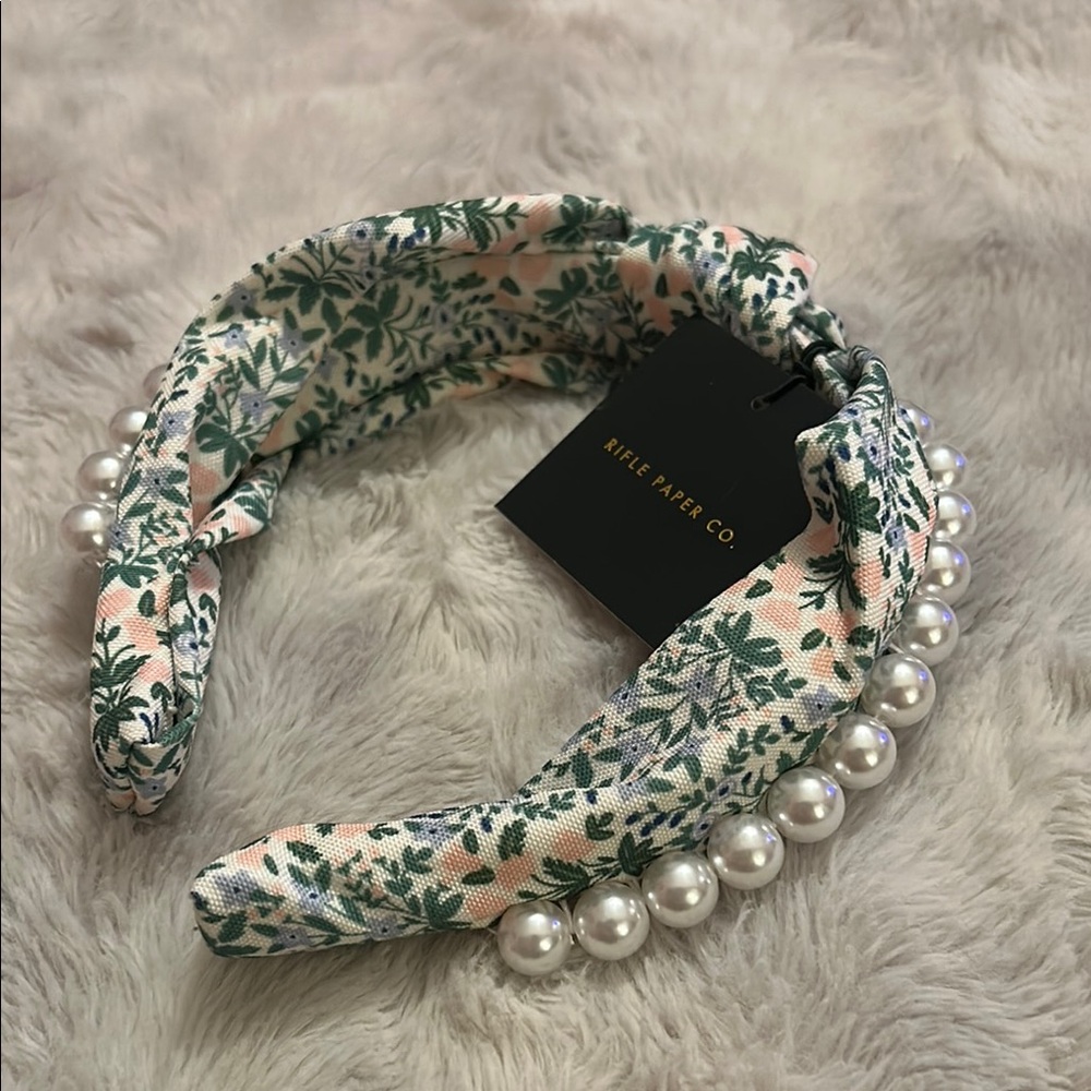 Floral Headband with Pearls